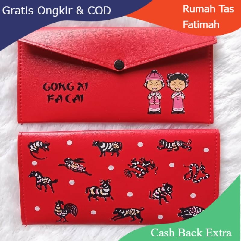 Promo (ISI 12 PCS) DOMPET IMLEK GONG XI FA CAI DOMPET ANGPAO IMLEK DOMPET WANITA KECIL By Rumah Tas 