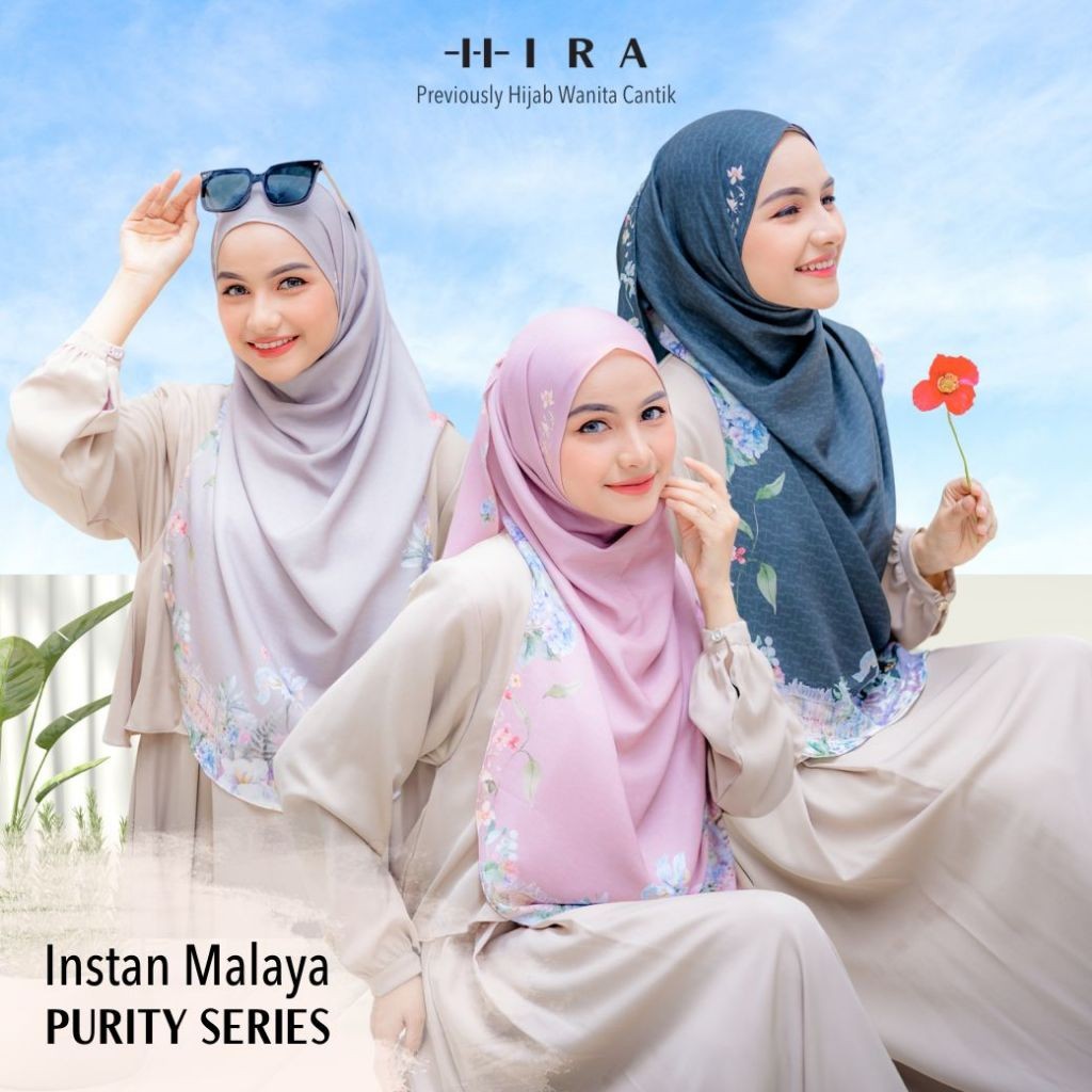 EH75JU [ Buy3 Get1 FREE] HIRA - Instan Malaya Purity Hijabwanitacantik | Pashmina Instan Motif | Jil