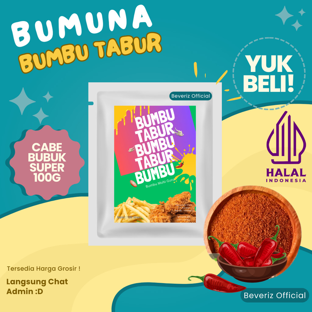 

BEVERIZ Bumbu Tabur Cabe Super Pedas / Chili Super Hot 100g {BISA COD}{TERSEDIA HARGA GROSIR}