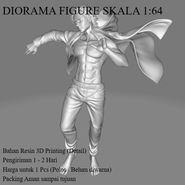 Diorama Hotwheels Figure  AOT Eren Yeager - Skala 1/64 Miniatur Diecast