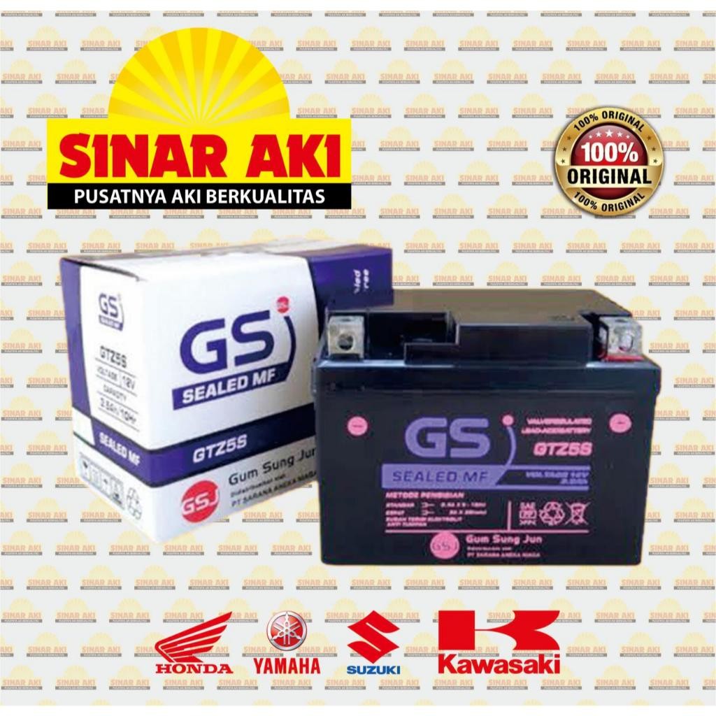 DCG41 Aki Motor GTZ5S MF Aki Kering Motor Supra X 125 Skywave Shogun 125 Honda Beat Fi Spacy Blade R