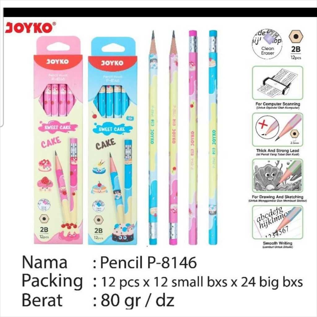 

[D] Pensil Pencil Joyko P-8146 2B (12 Pcs)