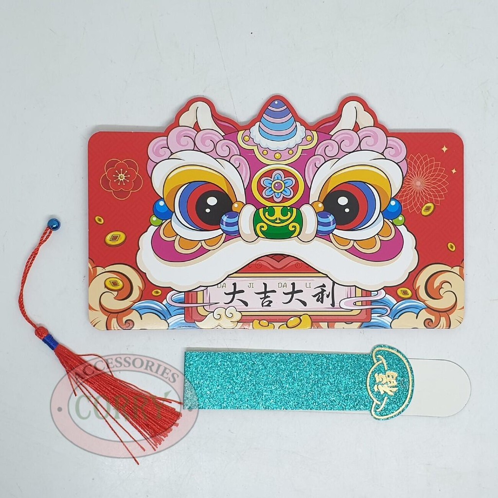 

Angpao Imlek segel glitter barongsai kucing caisenye caisen 18 Cm Amplop