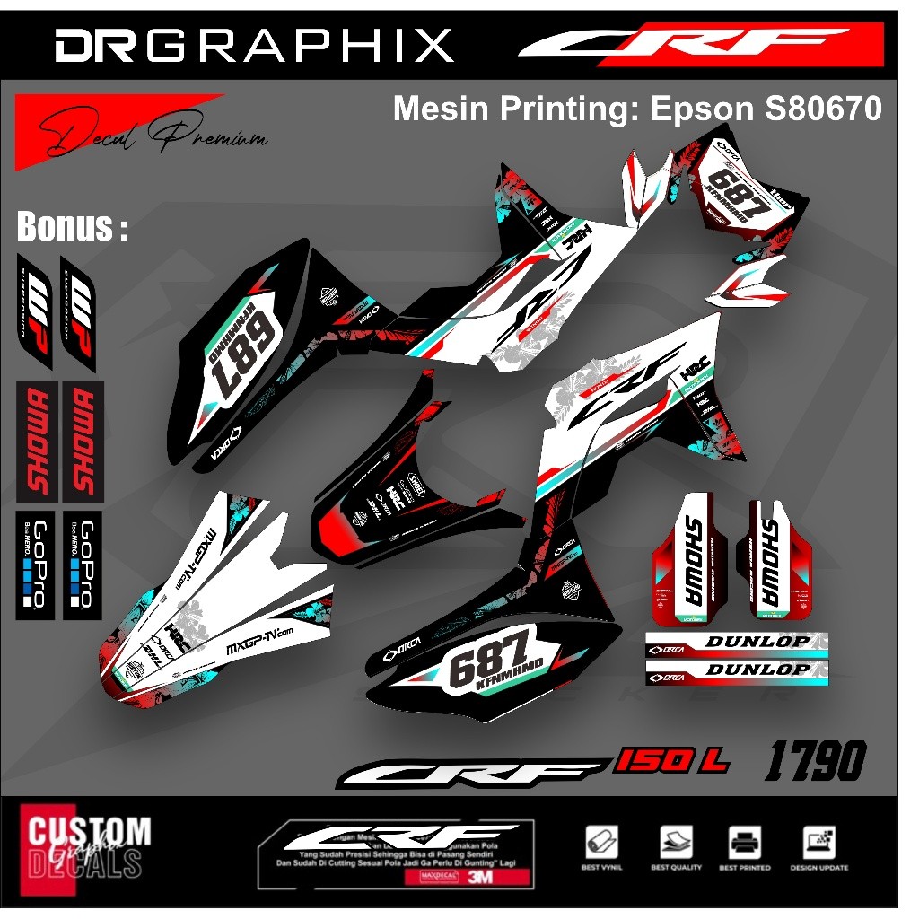 Decal Crf 150 L Full Body / Decal Crf Putih / Decal Crf