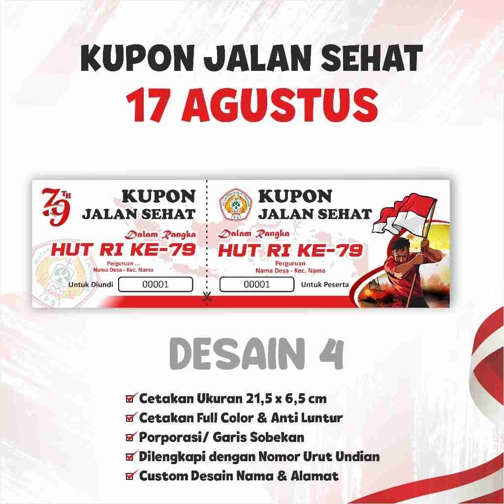 (Tanpa Minimal Order) Karcis Tiket Kupon Jalan Sehat Kupon Jalan Santai Kupon 17 Agustus