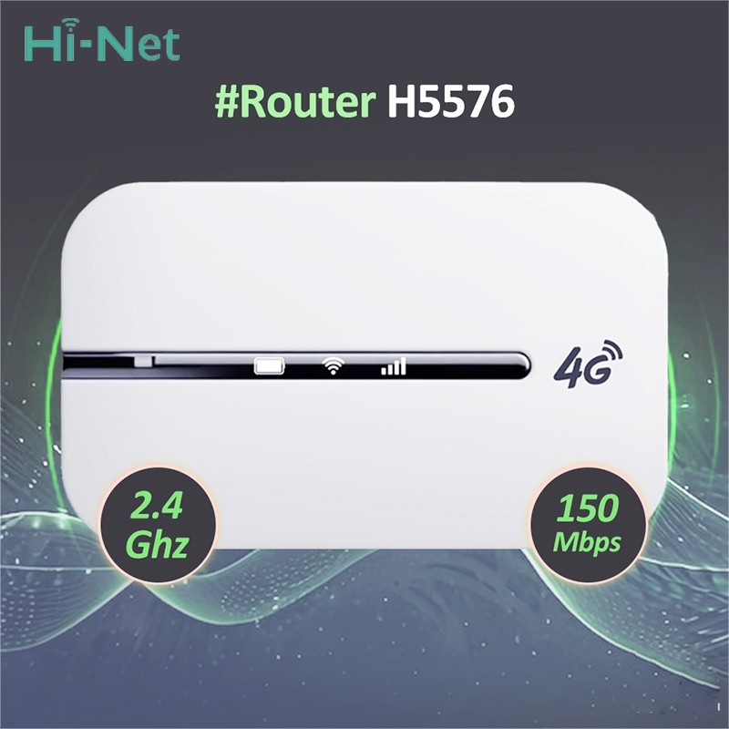 Hi-Net&Bonkyo  Router WiFi Portabel Seluler H5576 4G Mendukung Kartu SIM 150 Mbps  Modem Wifi 4G All