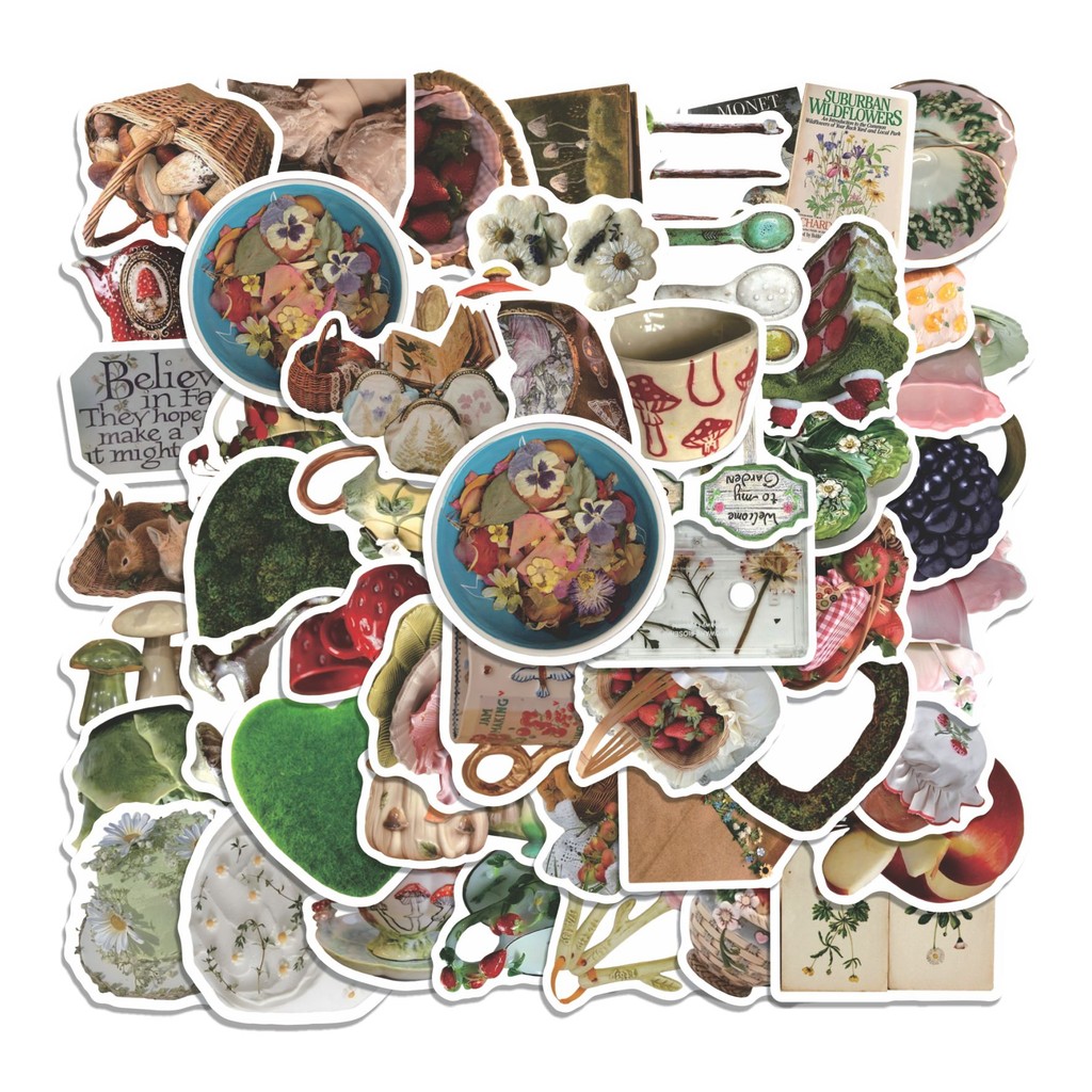 

COD 50 Pcs Stiker Garden time aesthetic Lucu Anti Air Untuk Dekorasi Notebook Sepeda Skateboard Handphone DIY