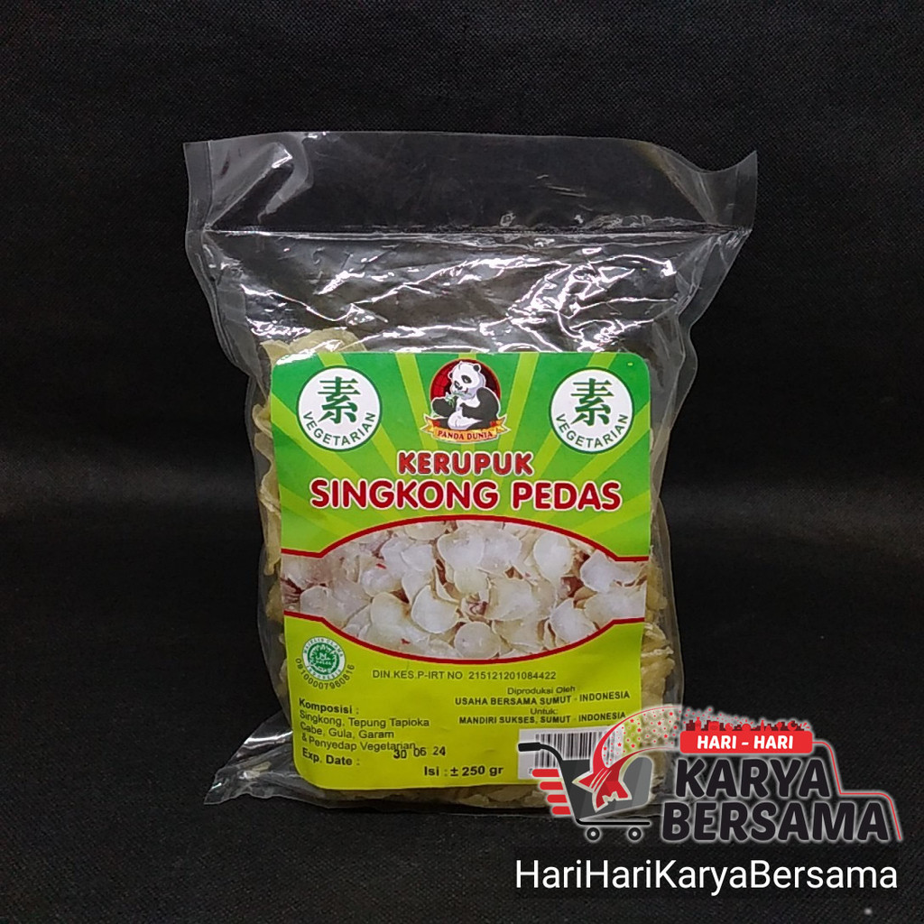 

PANDA DUNIA KERUPUK VEGETARIAN SINGKONG PEDAS 250GR