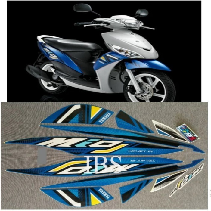 STRIPING MIO J BIRU 2012 STIKER ORI YAMAHA POLET