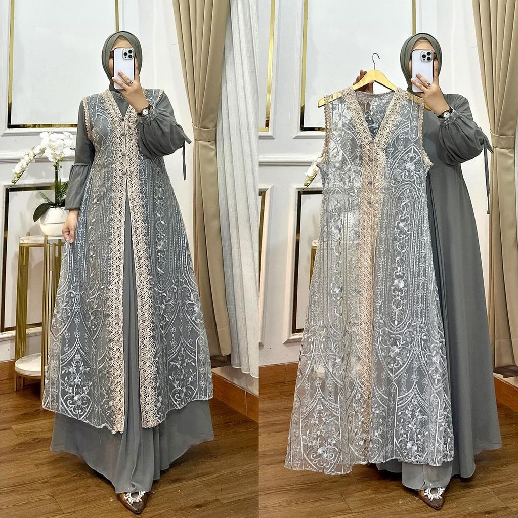 Gwmis Mewah Muslimah Gamus Kekinian Viral Dress Lebaran Aesthetic 2026 Gamis Wanita Elegan Gamos Mew