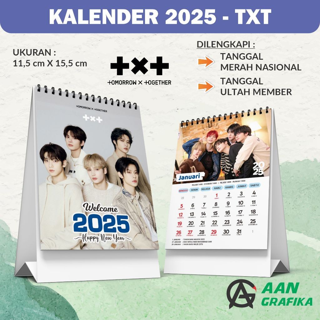 

KALENDER MEJA 2025 - KPOP TXT - Tomorrow X Together