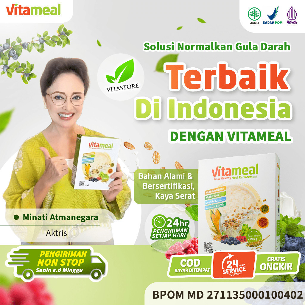 

VITAMEAL Sereal Multigrain Sehat Bantu Cegah Diabetes Turunkan Kolesterol Ampuh Tanpa Efek Samping PastiOri