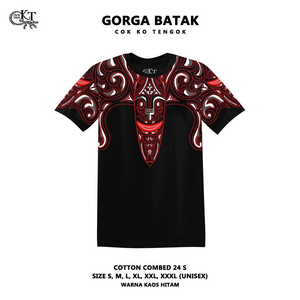 CKT Kaos Batak Gorga Fullprint G3 Cok Ko Tengok Batik Batak Distro Katun Tshirt