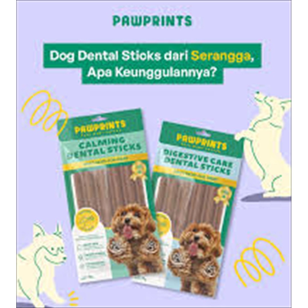 PAWPRINTS DENTAL STICK 75GR / DOG DENTAL STICK / SNACK ANJING