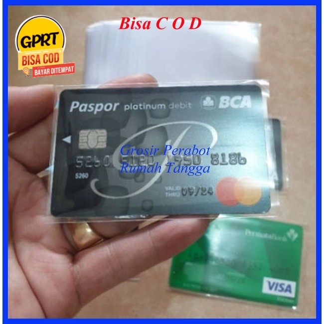 

GPRT (10pcs) Sampul Cover TRANSPARAN Kartu ATM, KTP, SIM Plastik Pelindung transparan