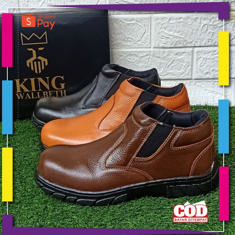 [PREMIUM ORIGINAL] Sepatu Safety boots KING WALLBETH ORIGINAL KULIT SAPI ASLI SEPTI PROYEK , TAMBANG