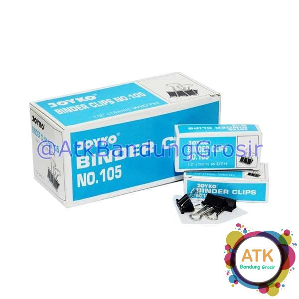 

Binder Clip Joyko No 105 Ukuran 15 mm isi 12 Pcs Penjepit Kertas File
