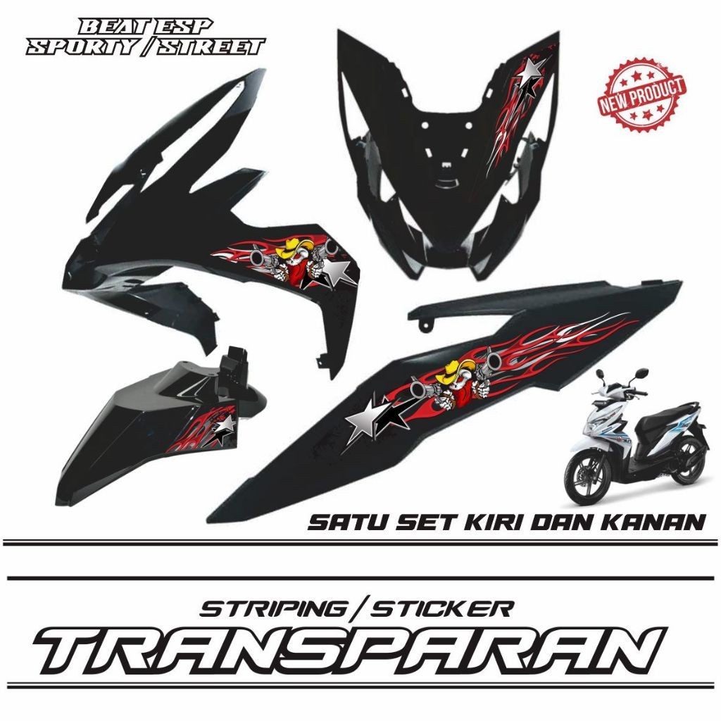 VARIASI STRIPING TRANSPARAN BEAT ESP 2017-2019 VARIASI TRANSPARAN POLET KEREN