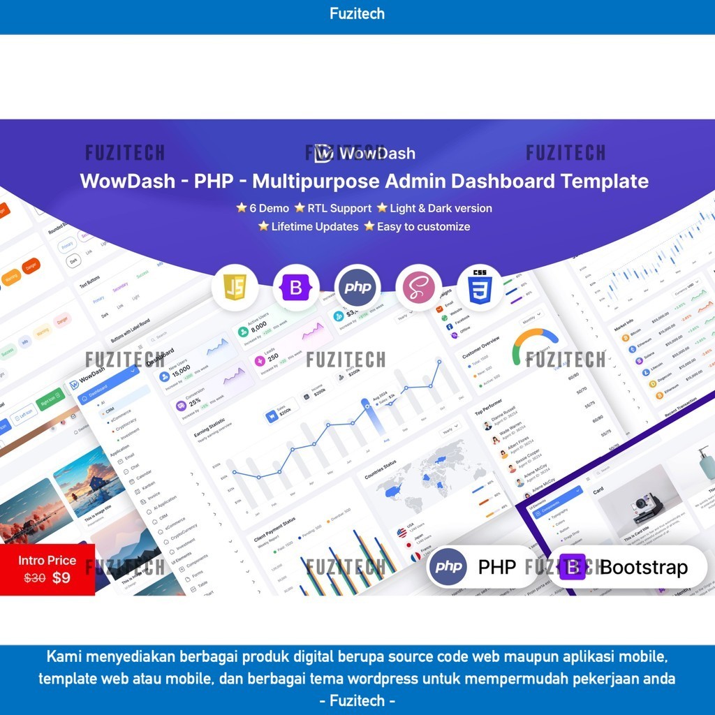 WEB TEMPLATE WOWDASH - PHP - MULTIPURPOSE ADMIN DASHBOARD D2058 FUZITECH