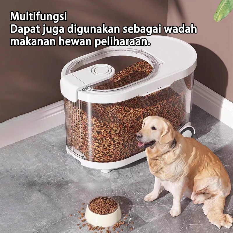 Ember Makanan Kucing Ember Beras Rumah Tangga, Anti Serangga, Tertutup