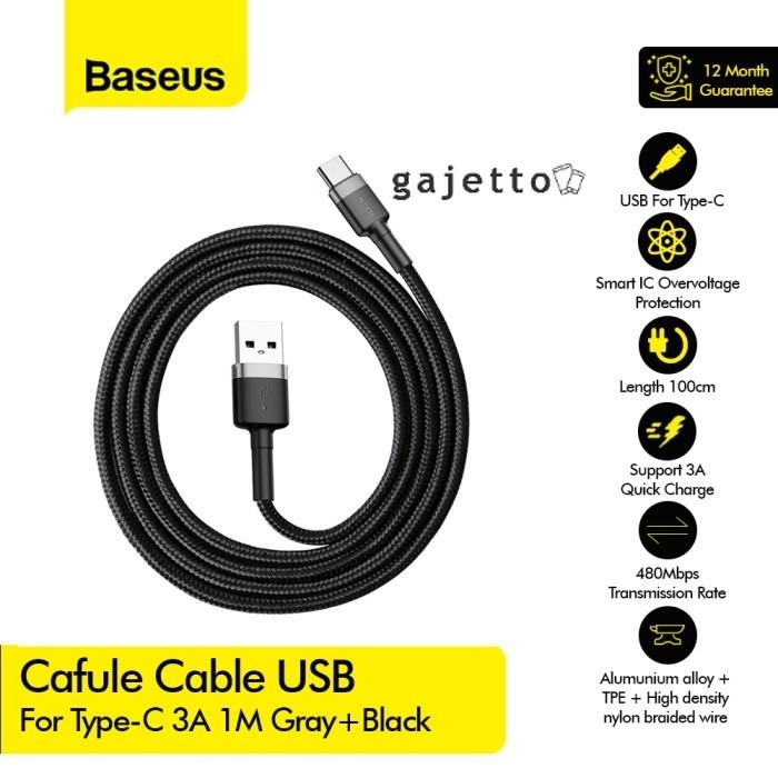 BASEUS cafule Cable USB For Type-C 3A 1M CATKLF