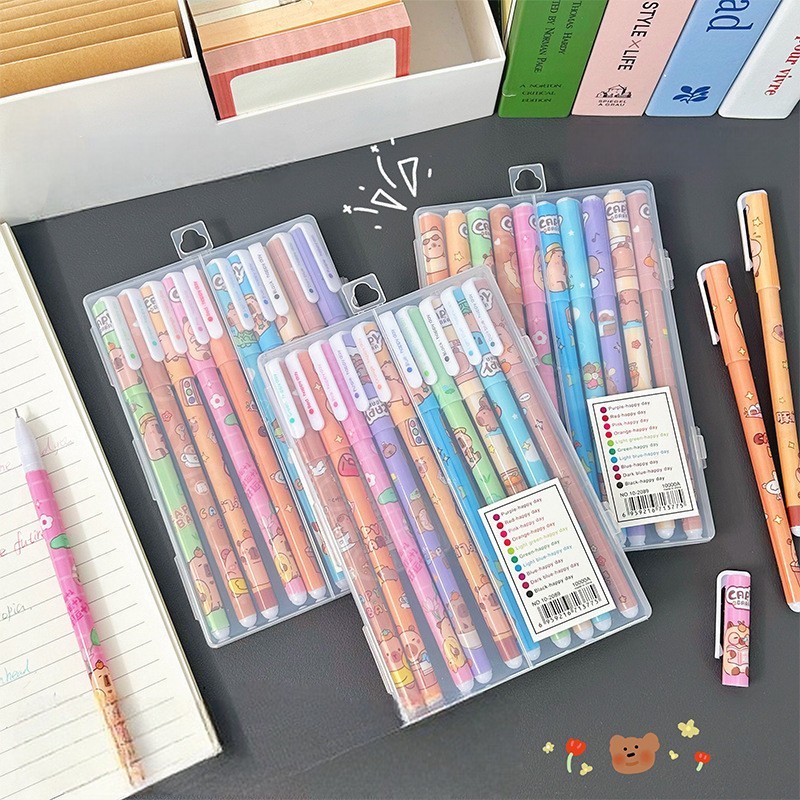

davedesign #ST149 (1 BOX ISI 10 PENA) PULPEN GEL WARNA WARNI PREMIUM IMPORT KARAKTER LUCU PULPEN GEL SET 10 IN 1 TIP JARUM 0.5MM BOLPOIN ALAT TULIS SEKOLAH ANAK KREATIF DIY SOUVENIR HAMPERS