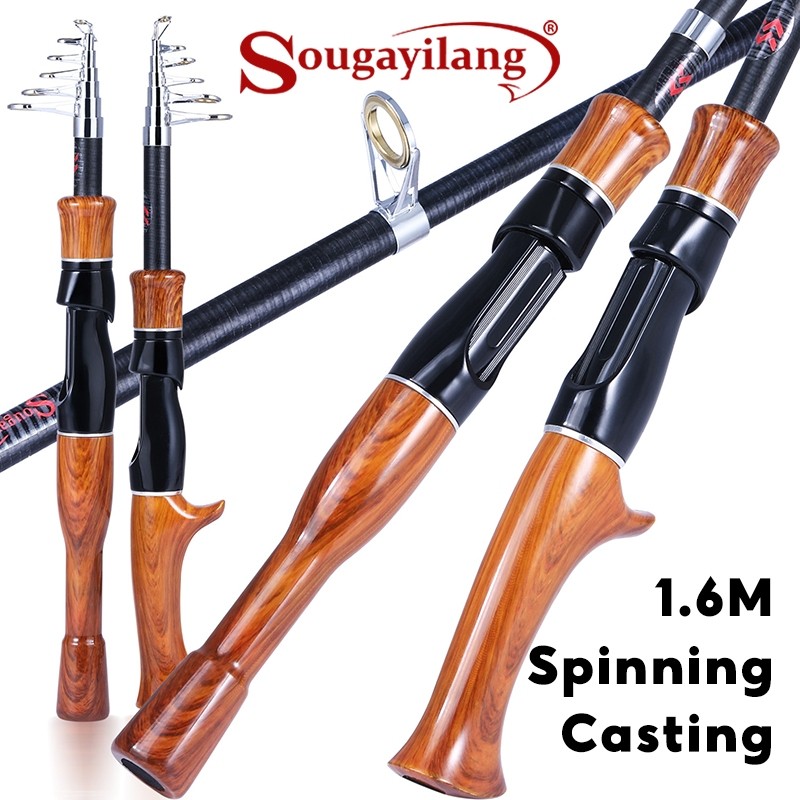 Sougayilang Joran Spinning/Casting 1.6m Teleskopik Ring Pandu Keramik