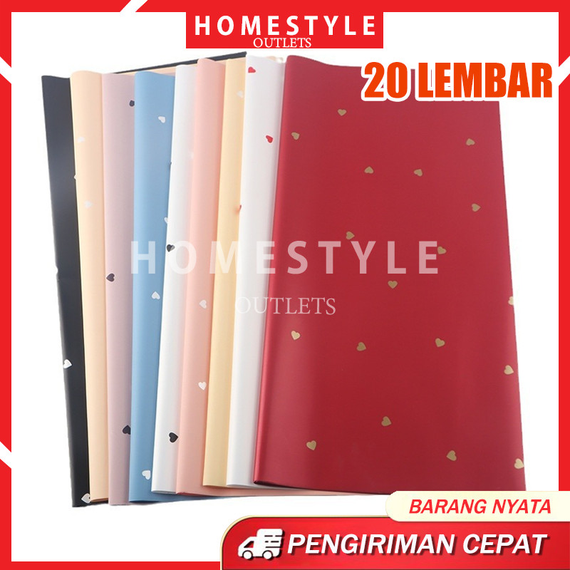 

20 LEMBAR Wrapping Paper Motif Love Mini Cellophane Florist Flower Wrapping Paper Celophane
