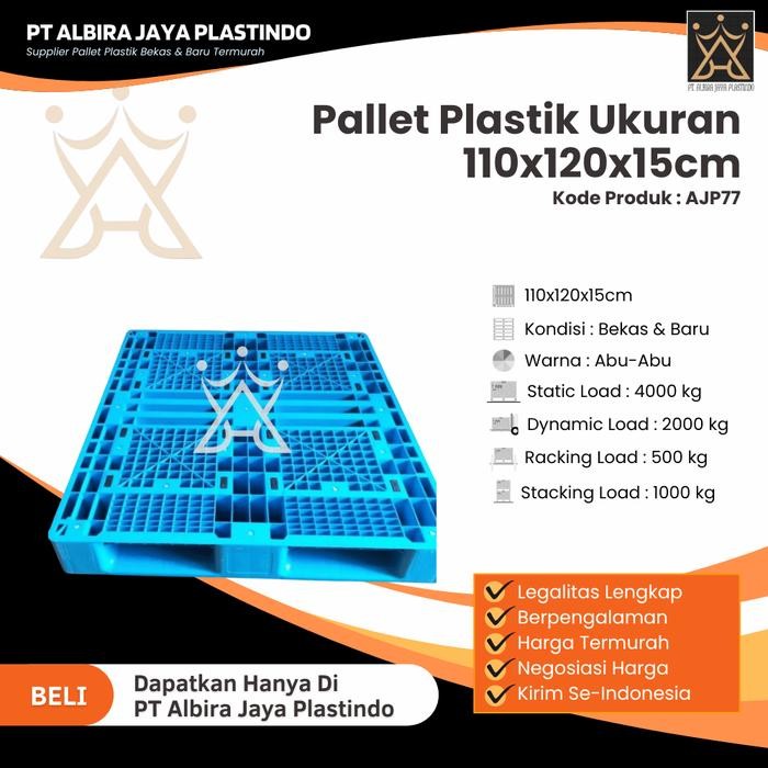 

Pallet Plastik Baru & Bekas 110x120x15cm [AJP77]