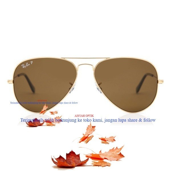 Kacamata Rayban Aviator 3026 62 Brown Original Lensa Polarized