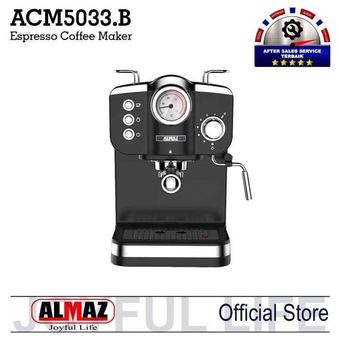 Mesin Kopi Almaz Espresso Coffee Maker Almaz ACM5033.B Hitam Black New promo