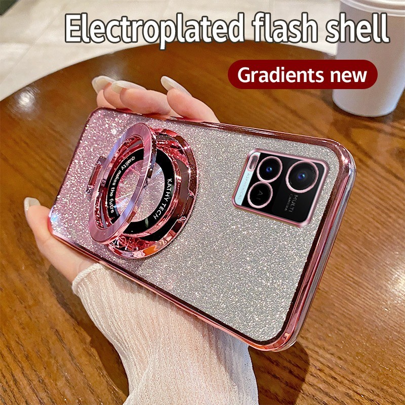 Soft HP Case Vivo Y33t Casing Silikon Untuk Vivo V2146 Y 33t VivoY33t Case berkilau Berlapis Handpho