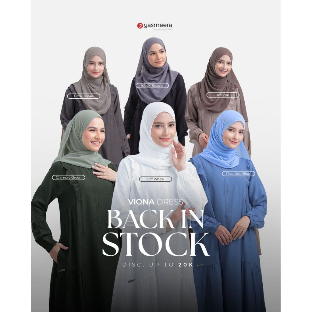 Viona Dress by Yasmeera | Gamis Polos Yasmeera Premium | Gamis Black Polos | Gamis Putih Polos | Gam