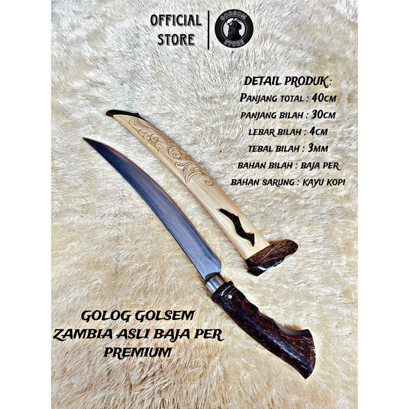 GOLOK Golsem Sembelih Zambia Baja Per Asli Premium