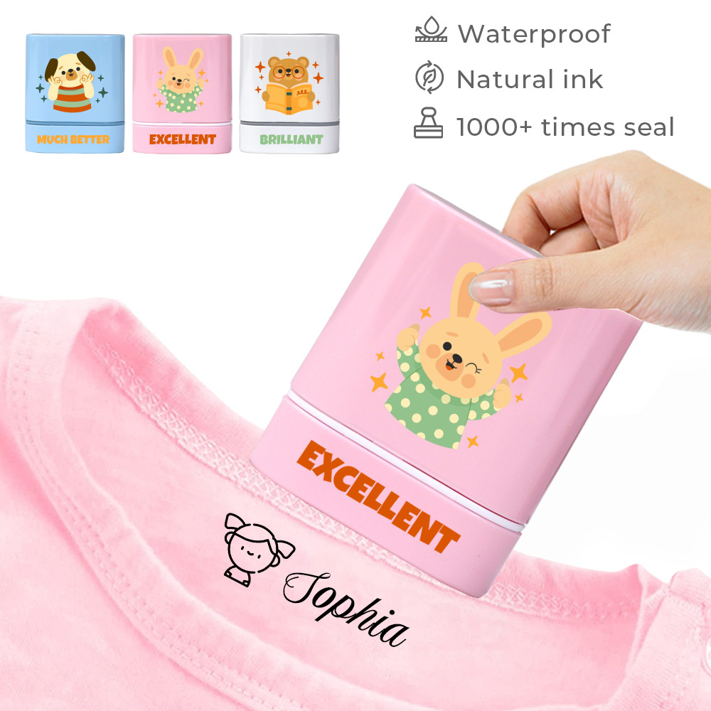 

Creative Cartoon Motivational Encouragement Baby Clothes Name Stamp Diy Personalized Name Stamps For Clothes Daycare name toy