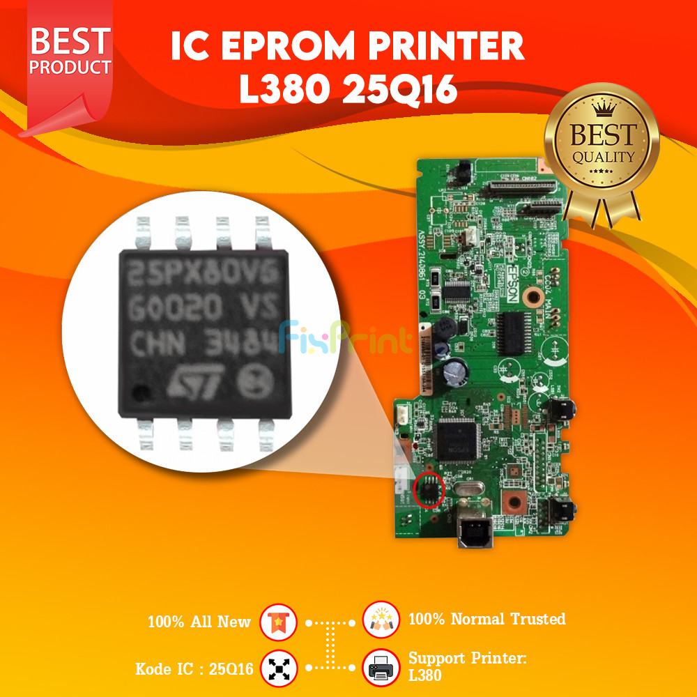 IC Eprom Epson L380 Eeprom Reset Mainboard Printer L-380 Reset Counter
