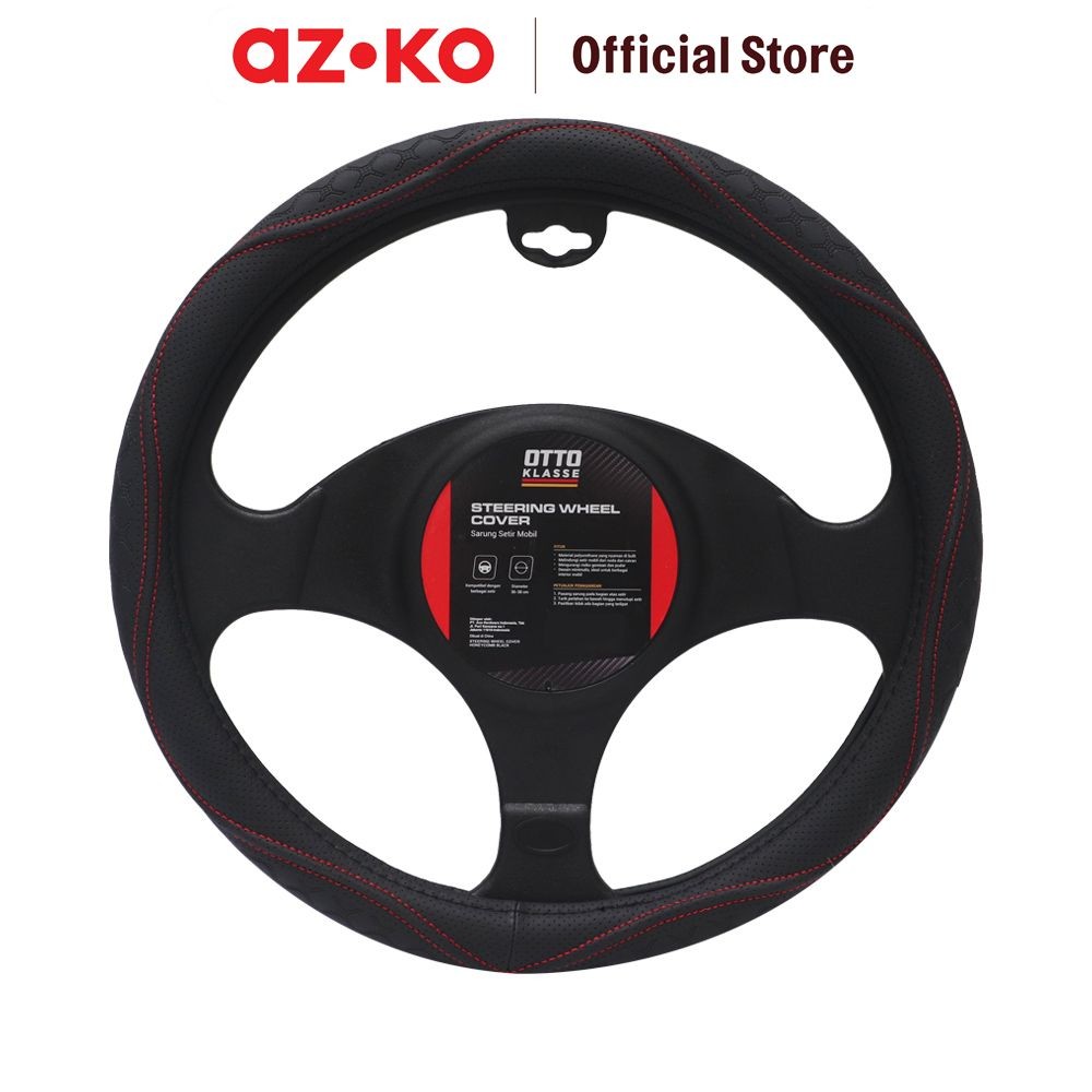 AZKO Otto Klasse Sarung Stir Mobil Honeycomb - Hitam Steer Cover Aksesoris Interior Mobil Case Setir