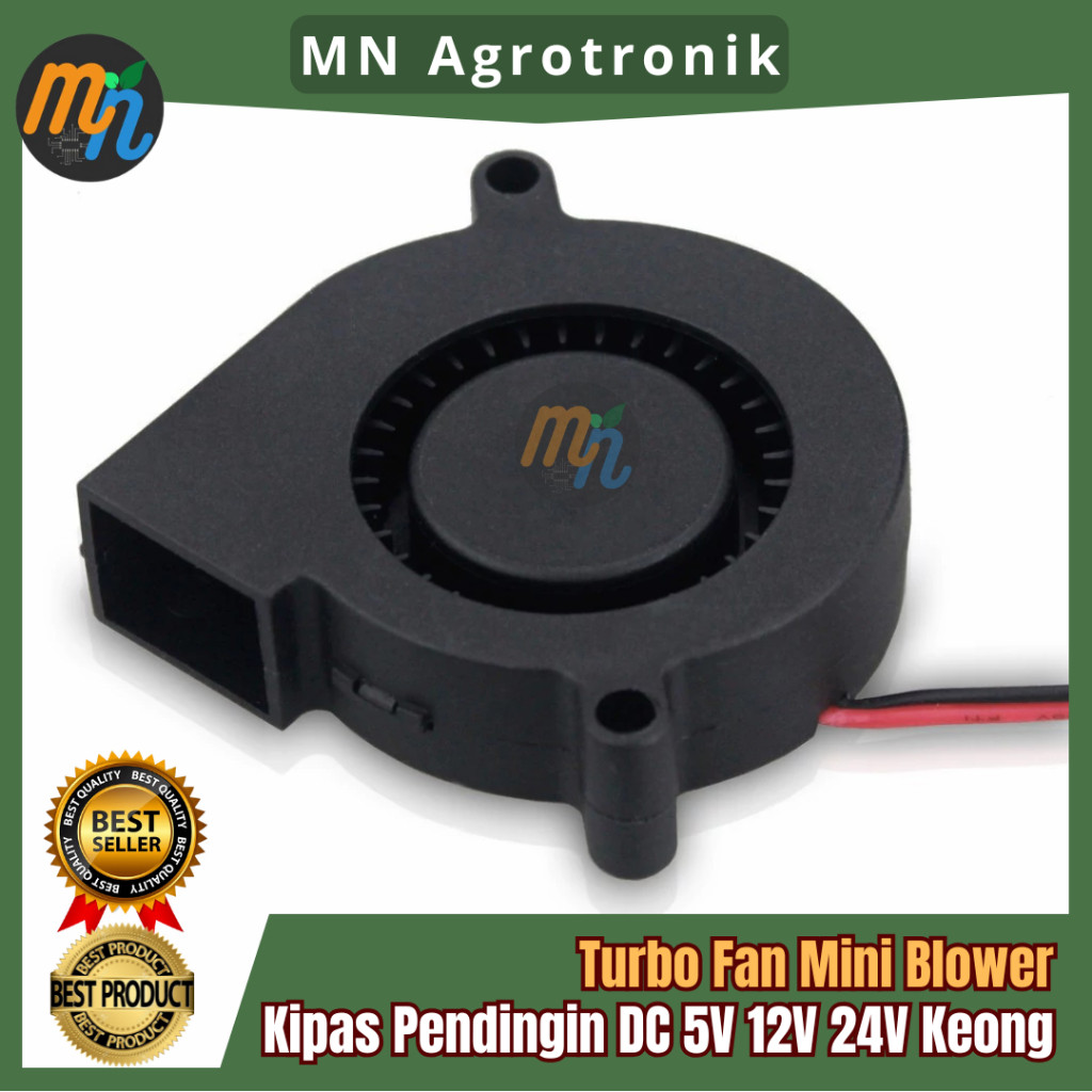 Turbo Fan Mini Blower Kipas Pendingin Brushless DC 5V/12V/24V Keong