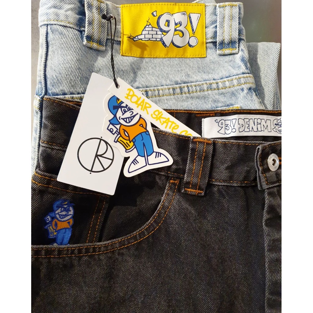 Polar Big Boy Shorts Gothic Hip Hop Cartoon Embroidery Retro Blue Denim Gym Shorts Mens Womens New H