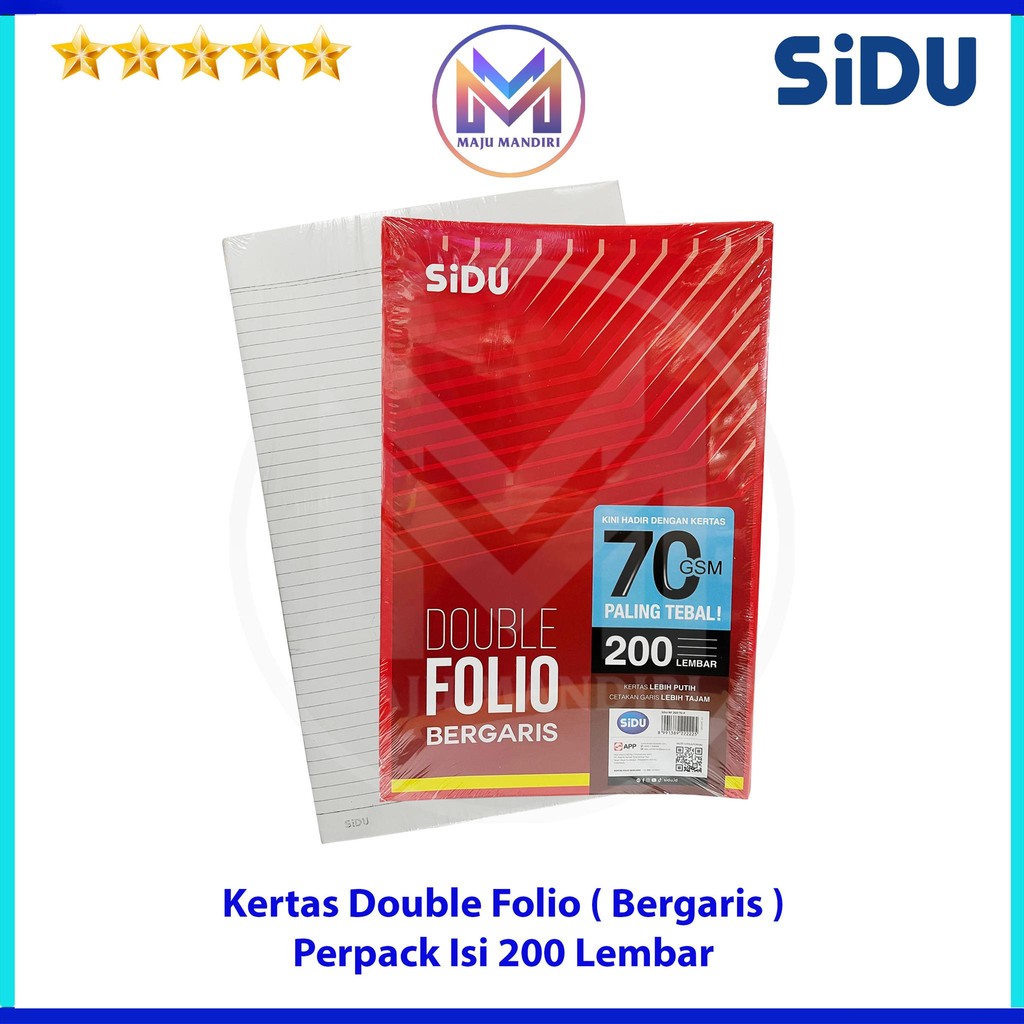 

Kertas Double Folio Garis Sidu Isi 200 Lembar Bergaris