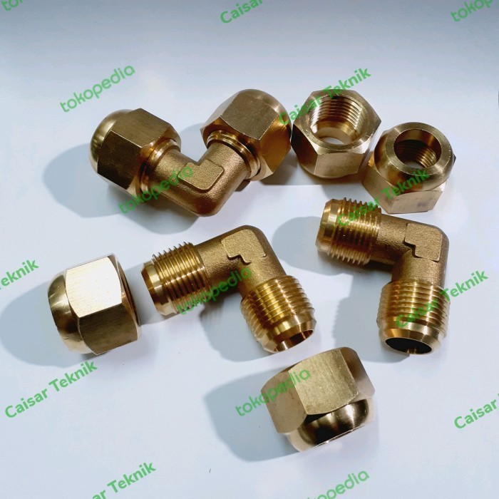 Male Conector Elbow 5/8" × 5/8" inch Kuningan