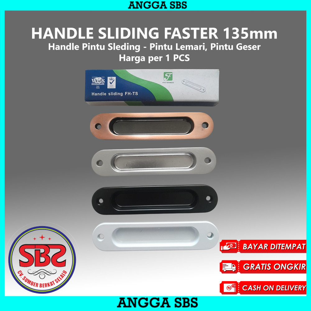 Handle Sliding Faster 135 mm - handel tanam -  handle pintu sleding - pintu geser sliding laci & pin