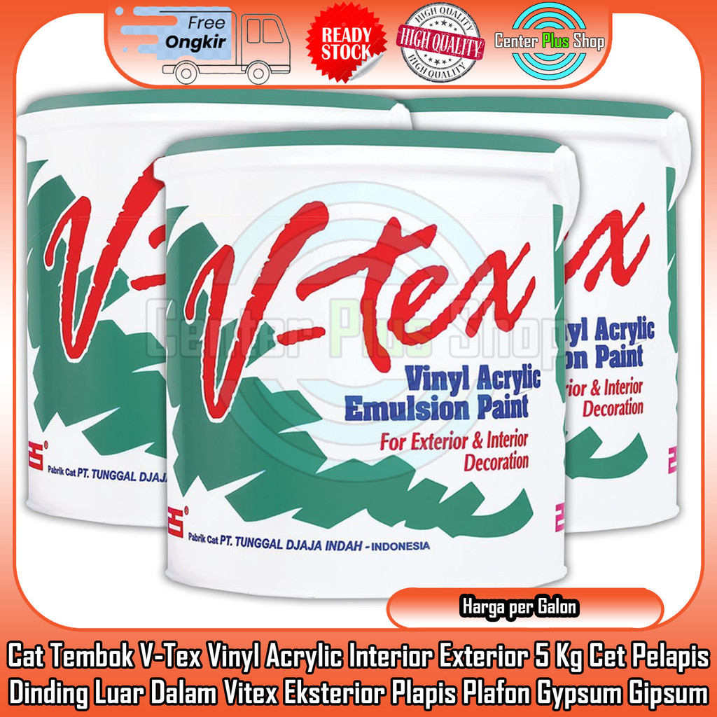 V Tex Vitek Vitex Eksterior 5k 5 Kg Cat Tembok Interior Exterior Pail Putih Warna Cet Pelapis Plapis