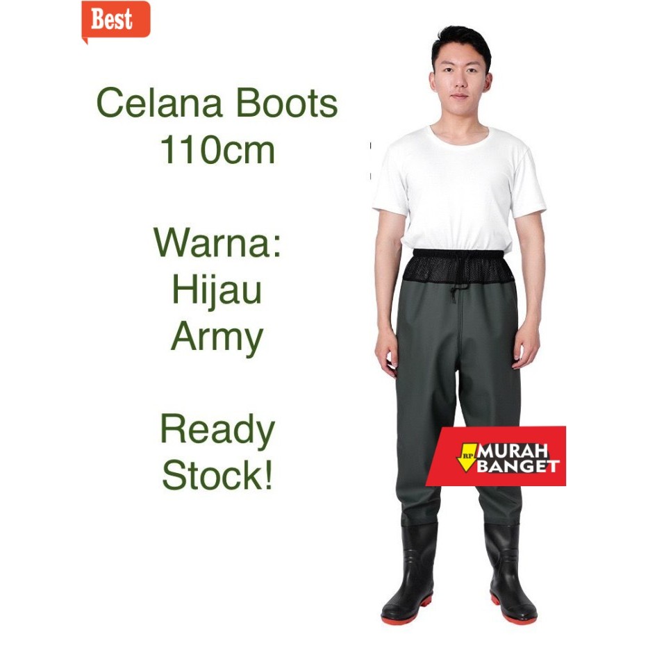 Rekomendasi sepatu anak BOOTS SAWAH PANJANG CELANA 110cm TAHAN AIR SEPATU PETANI SAFETY BOOTS - 43