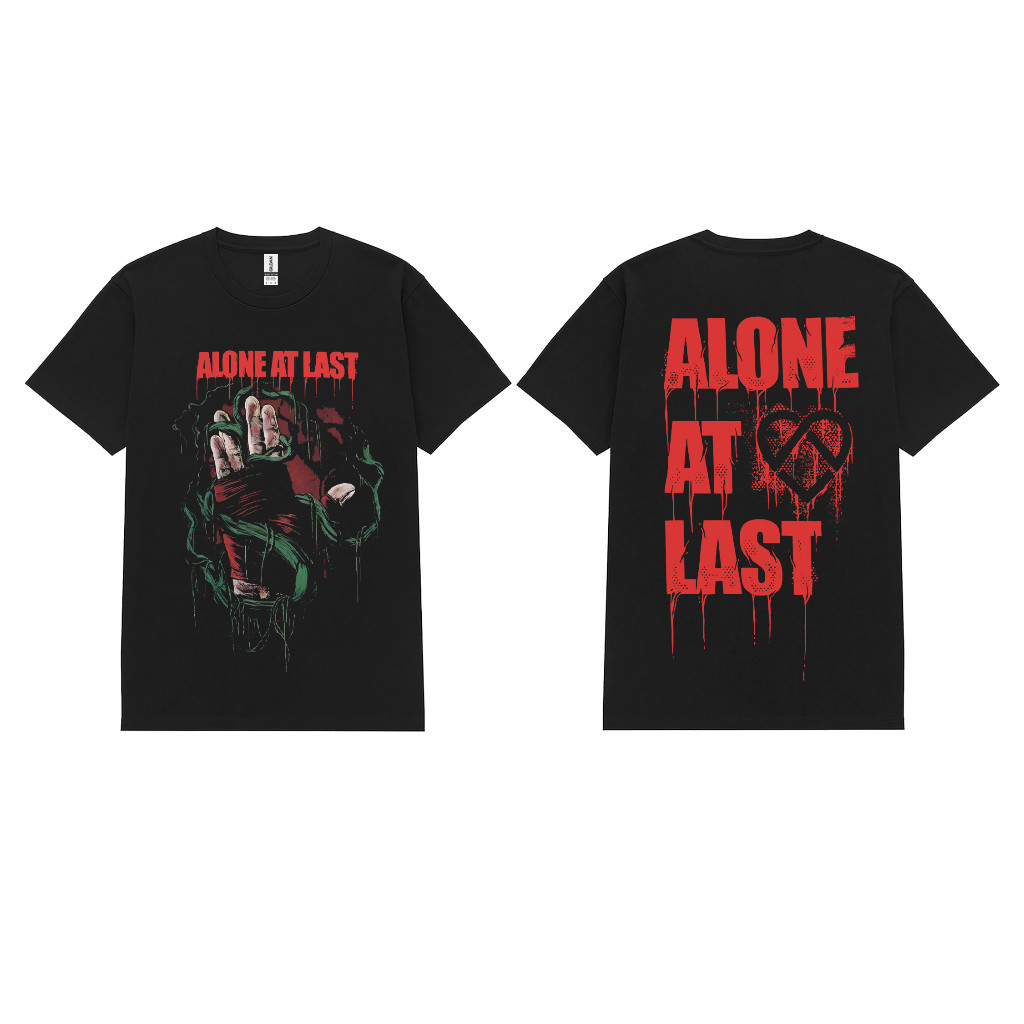 [Barang Ready &  COD]Rockermusic T-shirt  Alone At Last Bertahan oversized  original kaos  Atasan Ka