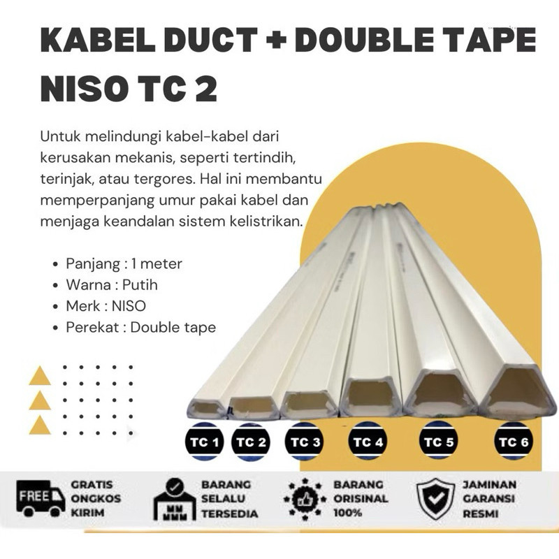 (wk acc) PENUTUP KABEL+ DOUBLE TAPE / NISO TC1 TC2 TC3 TC4 TC5 6C6 CABLE DUCT PELINDUNG