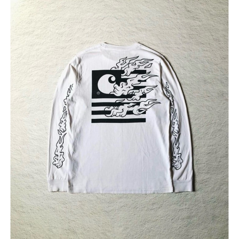 jaket crewneck carhatt wip states flames unisex premium