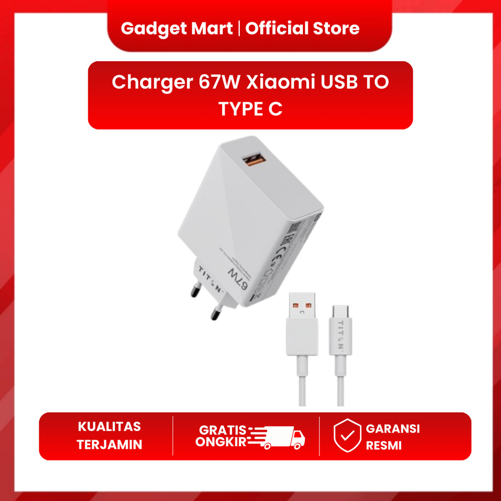 Kepala Charger 67W Xiaomi Original Turbo USB TO TC