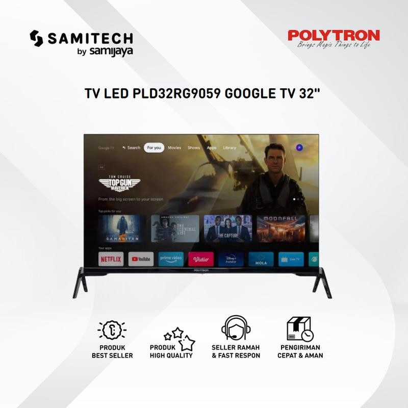 DIGITAL LED TV POLYTRON GOOGLE 32 INCH - PLD 32 RG 9059 FREE BRACKET