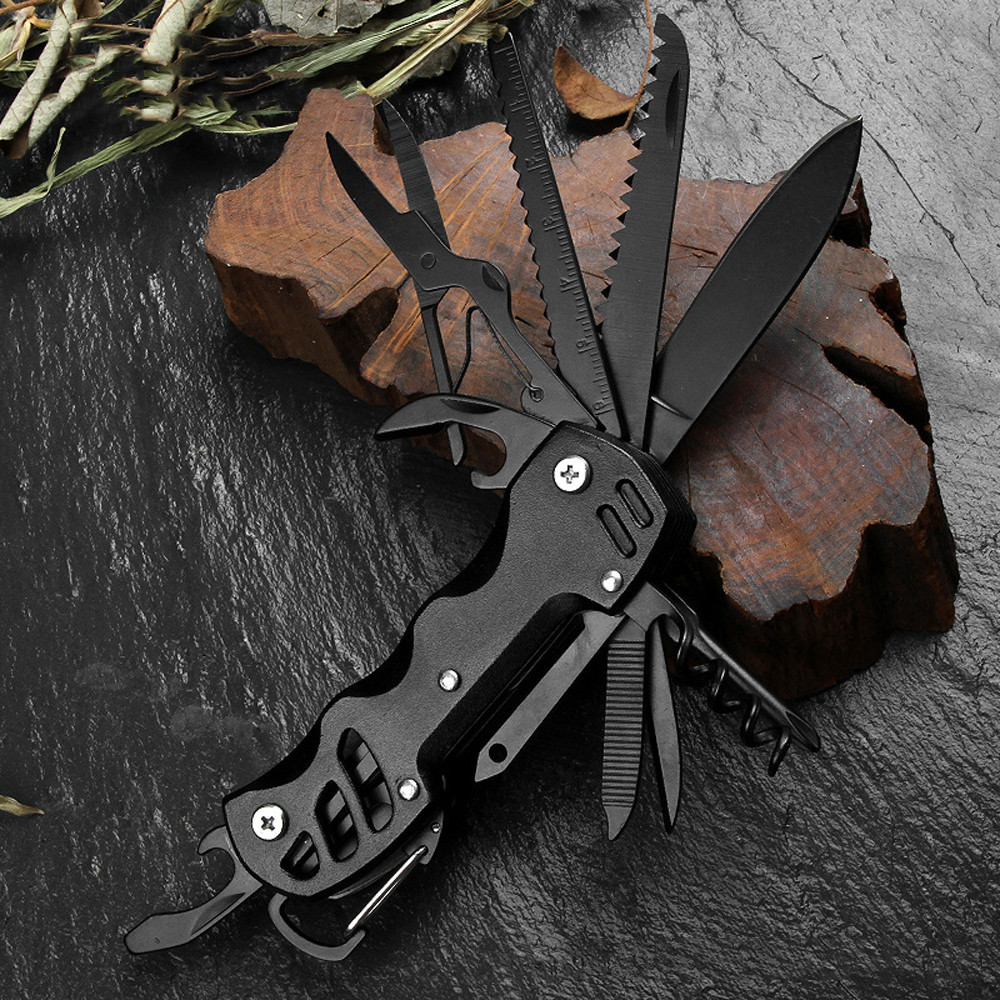 

- MILAIKE Pisau Lipat Multifungsi 12in1 Swiss Army Multitools EDC - ML95 -